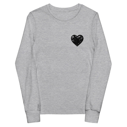 Performance | Youth Long Sleeve T-Shirt | Obsidian Heartbeat | Heart Crest Logo