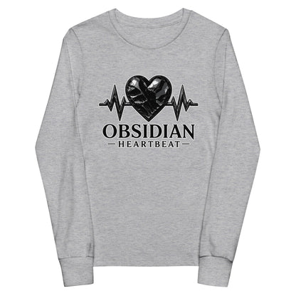 Performance | Youth Long Sleeve T-Shirt | Obsidian Heartbeat | Pulse Athletics Logo