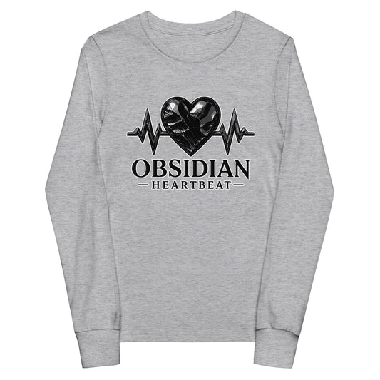 Performance | Youth Long Sleeve T-Shirt | Obsidian Heartbeat | Pulse Athletics Logo