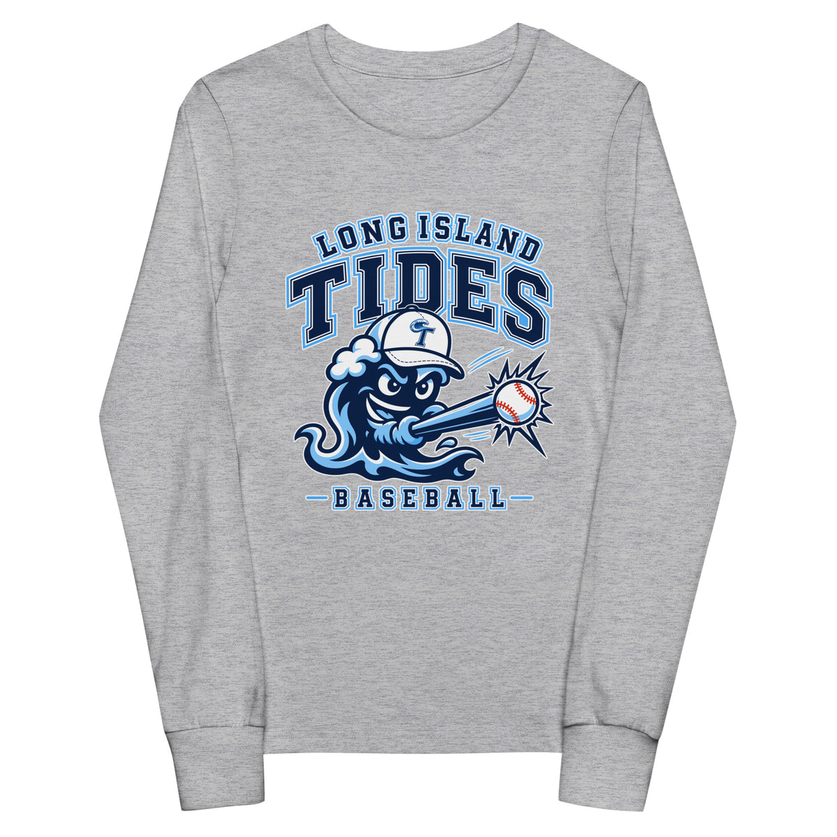 Performance | Youth Long Sleeve T-Shirt | Long Island Tides Baseball | Valor Logo
