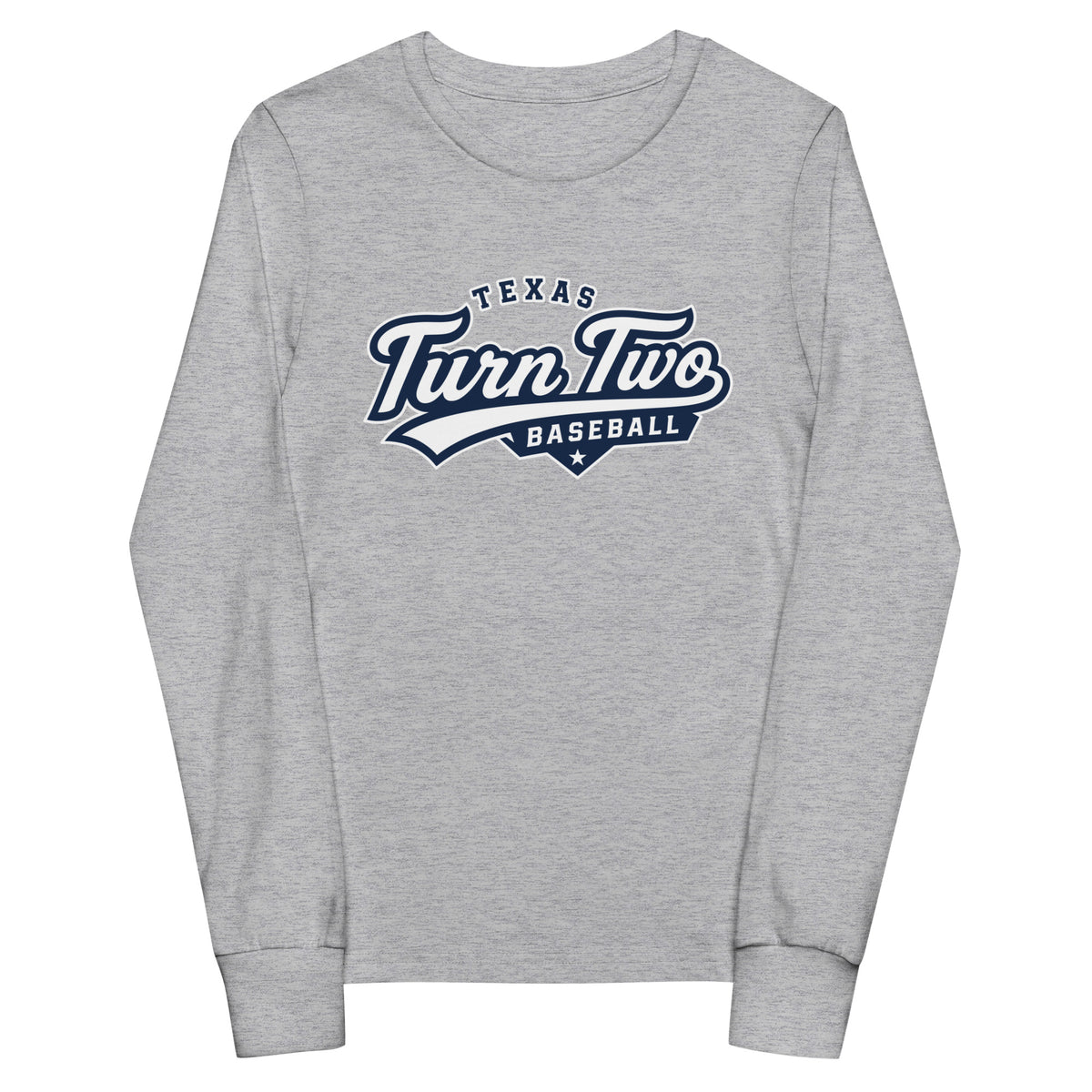 Performance | Youth Long Sleeve T-Shirt | Texas Turn Two Baseball | Athletics Logo
