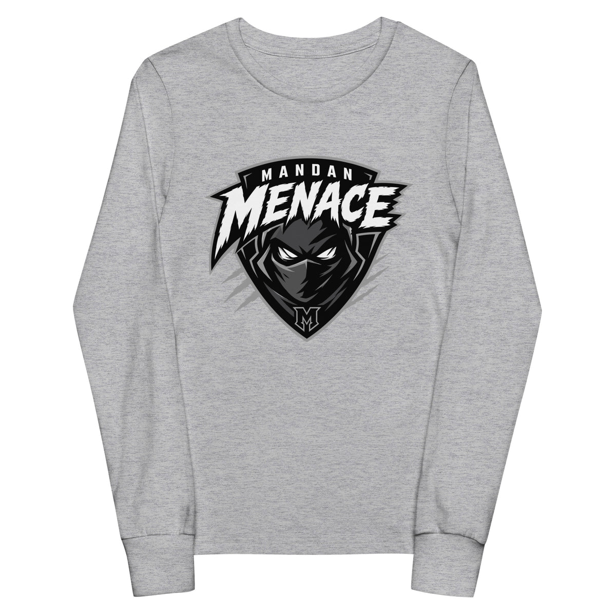 Performance | Youth Long Sleeve T-Shirt | Mandan Menace | Shield Logo