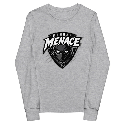 Performance | Youth Long Sleeve T-Shirt | Mandan Menace | Shield Logo