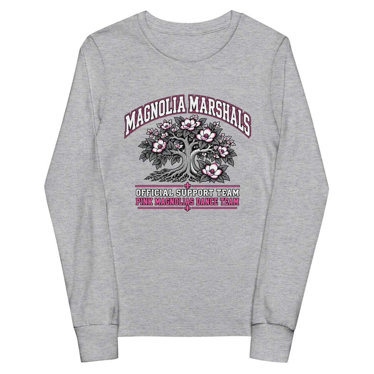 Performance | Youth Long Sleeve T-Shirt | Pink Magnolias Dance | Crest Logo