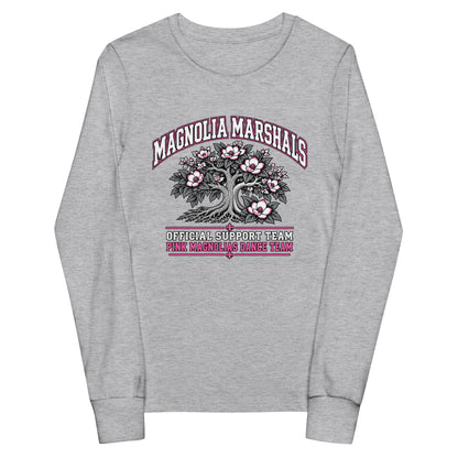 Performance | Youth Long Sleeve T-Shirt | Pink Magnolias Dance | Crest Logo