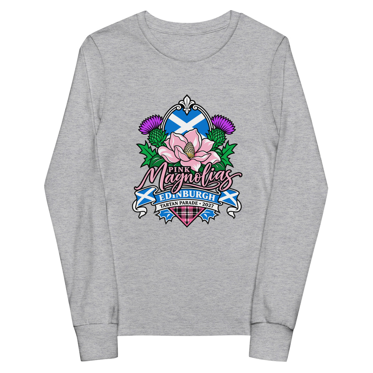 Performance | Youth Long Sleeve T-Shirt | Pink Magnolias Dance | Valor Logo