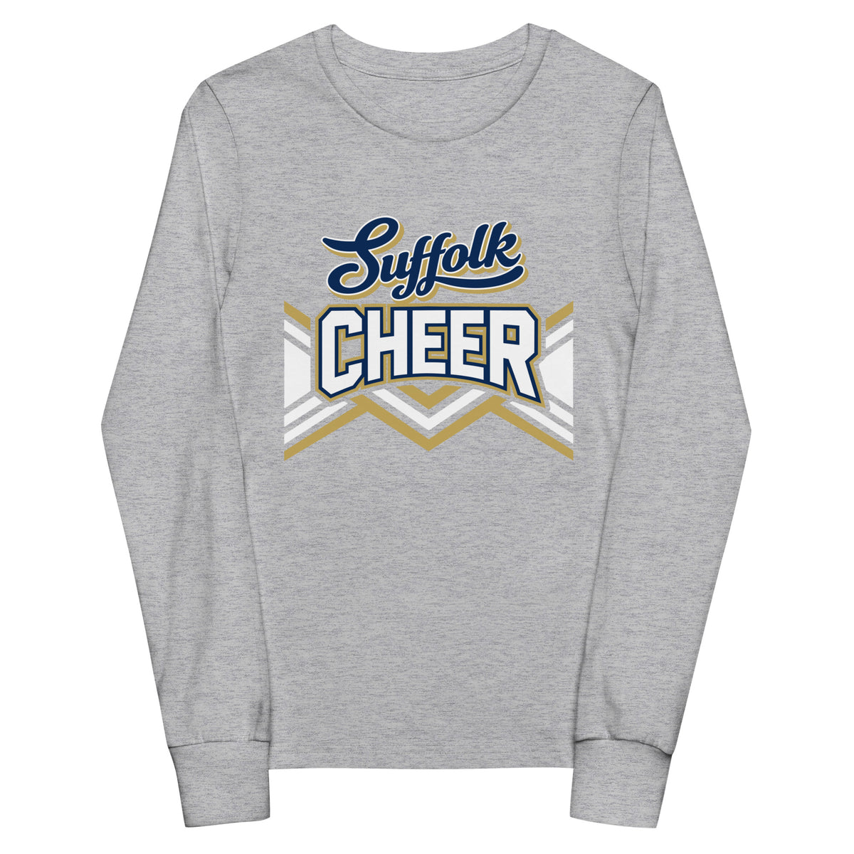 Performance | Youth Long Sleeve T-Shirt | Suffolk University Cheerleading | Vanguard Logo