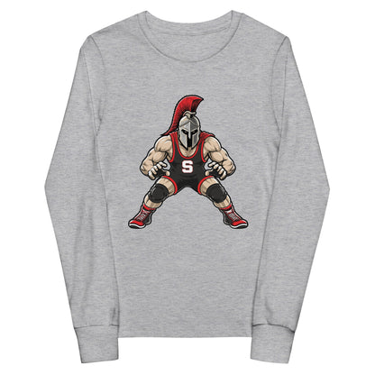 Performance | Youth Long Sleeve T-Shirt | Spartan Wrestling Club | Mascot Logo