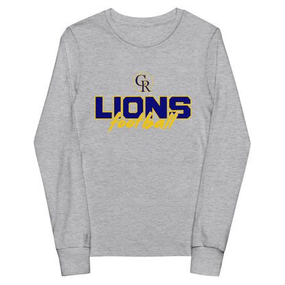 Performance | Youth Long Sleeve T-Shirt | Chestnut Ridge Lions Football | Vanguard Logo