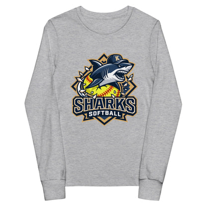 Performance | Youth Long Sleeve T-Shirt | Sharks Diamond Sports | Crest Logo