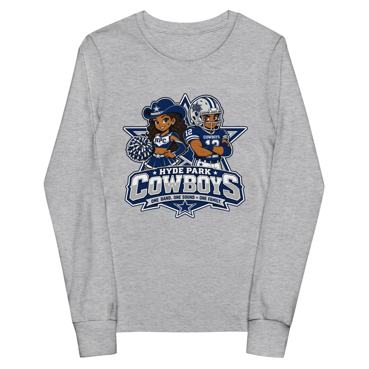 Performance | Youth Long Sleeve T-Shirt | Hyde Park Cowboys | Vanguard Logo