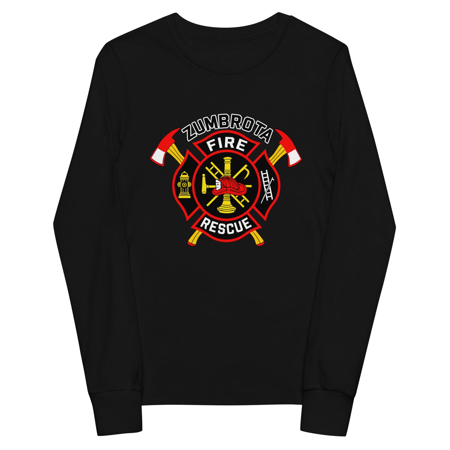 Performance | Youth Long Sleeve T-Shirt | Zumbrota Fire Department | Vanguard Logo