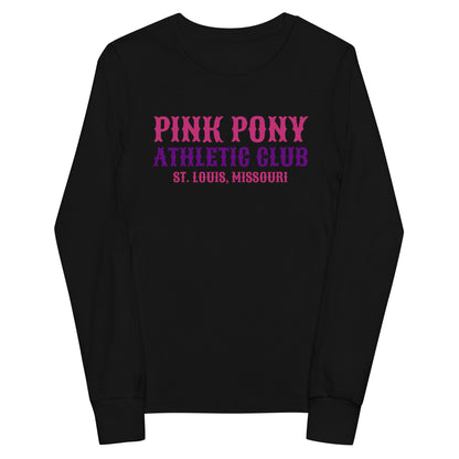 Performance | Youth Long Sleeve T-Shirt | Pink Pony Athletic Club | Athletic Wordmark Logo
