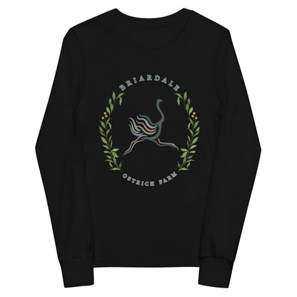 Performance | Youth Long Sleeve T-Shirt | Briardale Ostrich Farm | Crest Logo