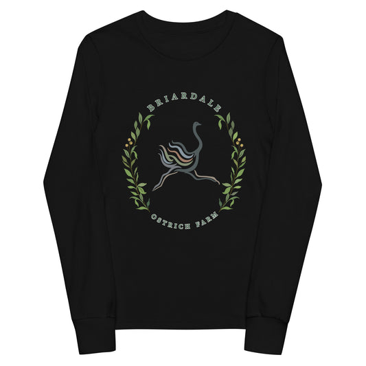 Performance | Youth Long Sleeve T-Shirt | Briardale Ostrich Farm | Crest Logo