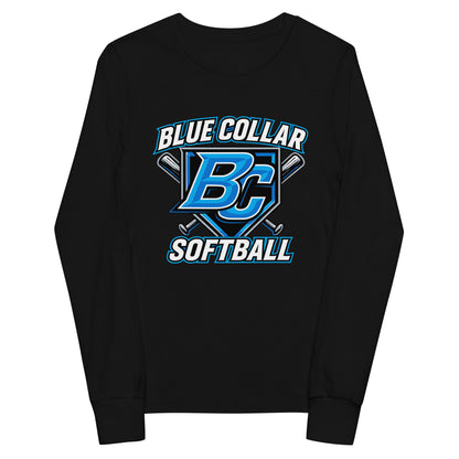 Performance | Youth Long Sleeve T-Shirt | Blue Collar Softball 2034 | Shield Logo