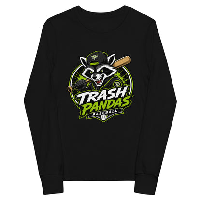 Performance | Youth Long Sleeve T-Shirt | Trash Pandas Baseball Organization | Mascot Logo