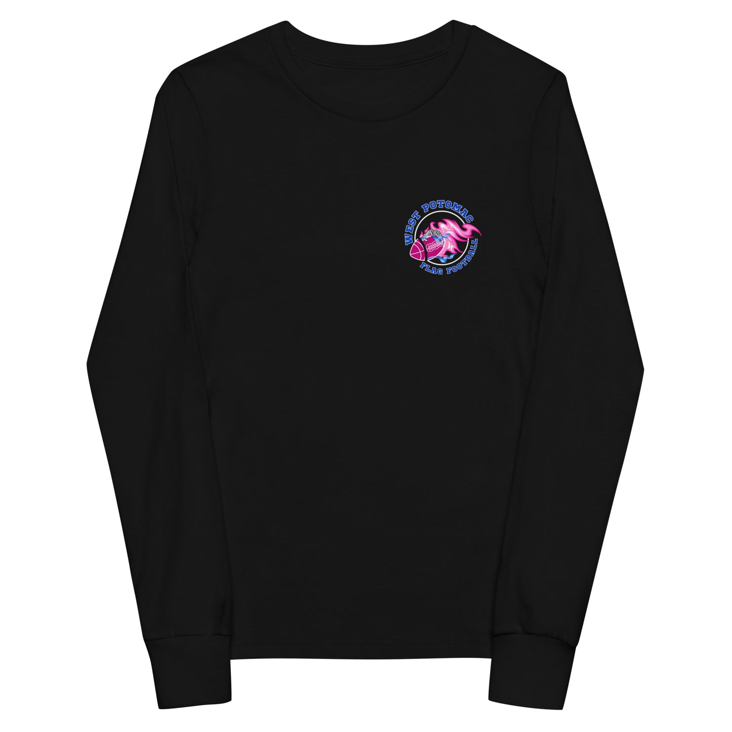 Performance | Youth Long Sleeve T-Shirt | West Potomac Flag Football | Emblem Logo