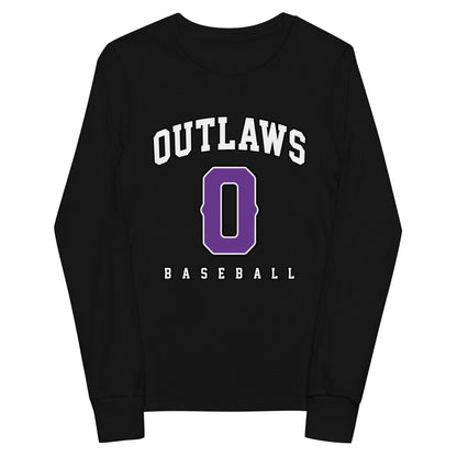 Performance | Youth Long Sleeve T-Shirt | Carolina Outlaws Baseball | Atheltics Logo