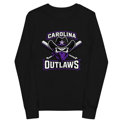 Performance | Youth Long Sleeve T-Shirt | Carolina Outlaws Baseball | Crest Logo
