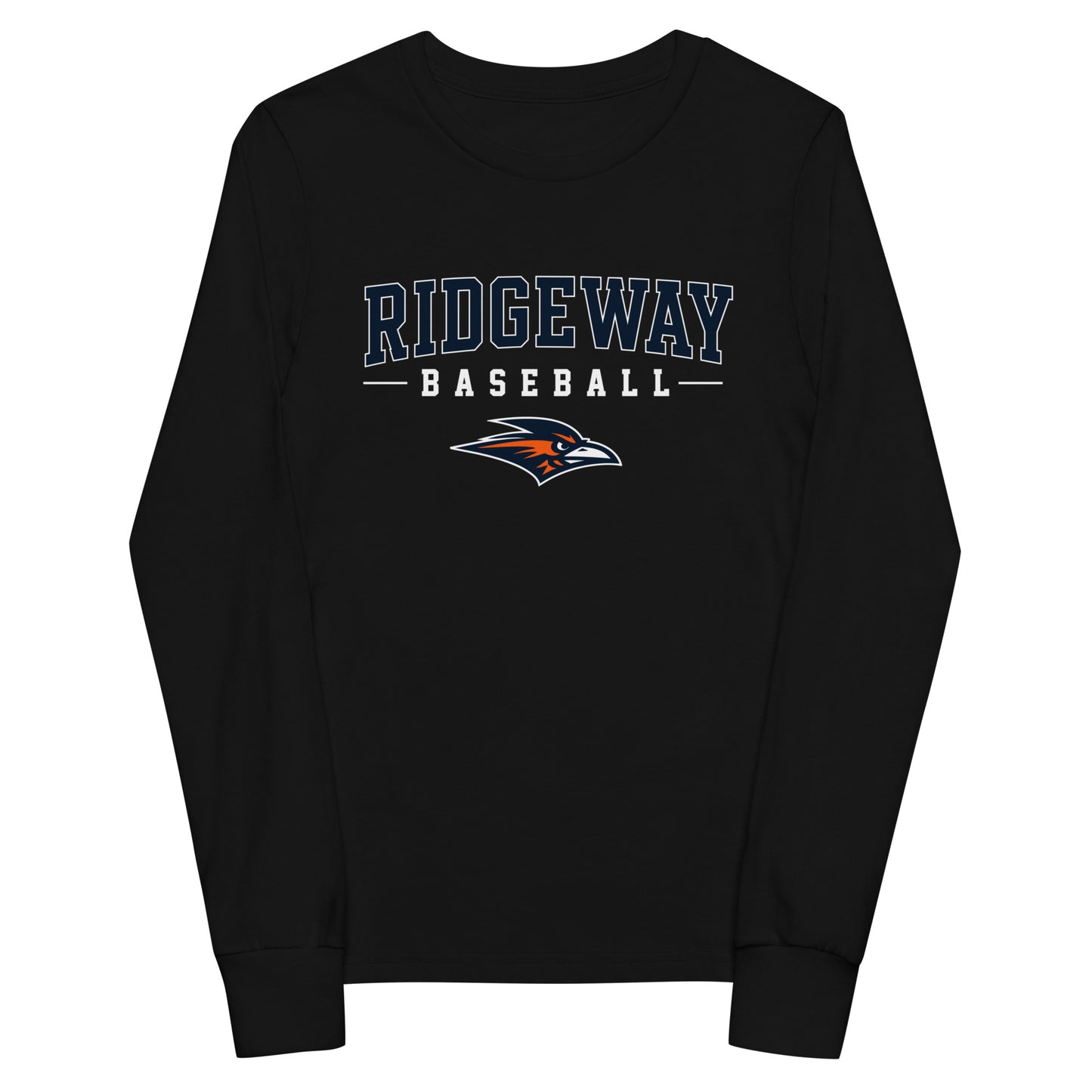 Performance | Youth Long Sleeve T-Shirt | Ridgeway High School Baseball | Modern Script Logo
