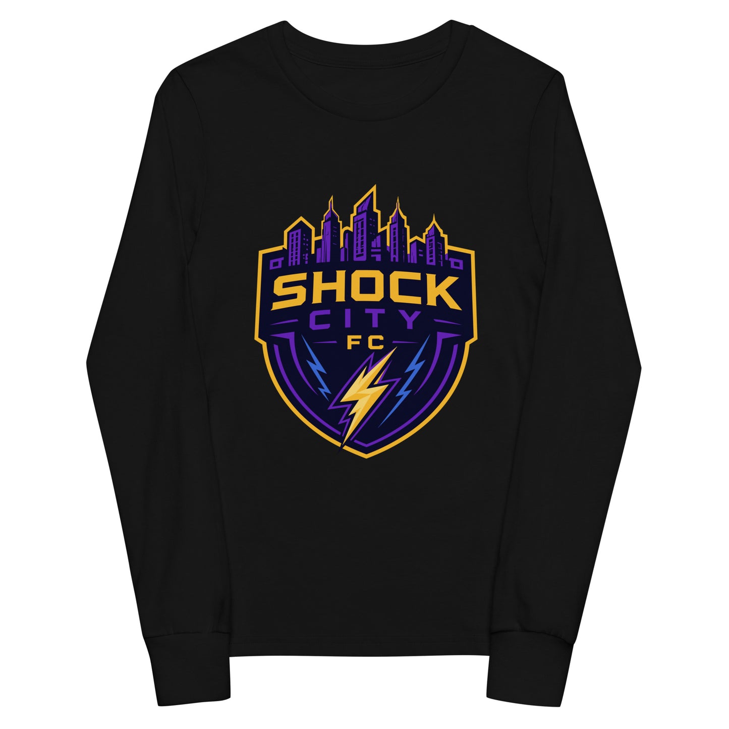 Performance | Youth Long Sleeve T-Shirt | Shock City FC | Crest Logo