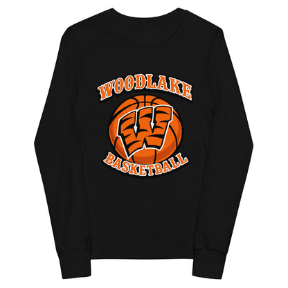 Performance | Youth Long Sleeve T-Shirt | Woodlake Boys Basketball | Athletics Logo
