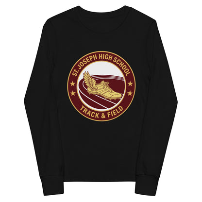 Performance | Youth Long Sleeve T-Shirt | St. Joseph High School - Track & Field | Badge Logo