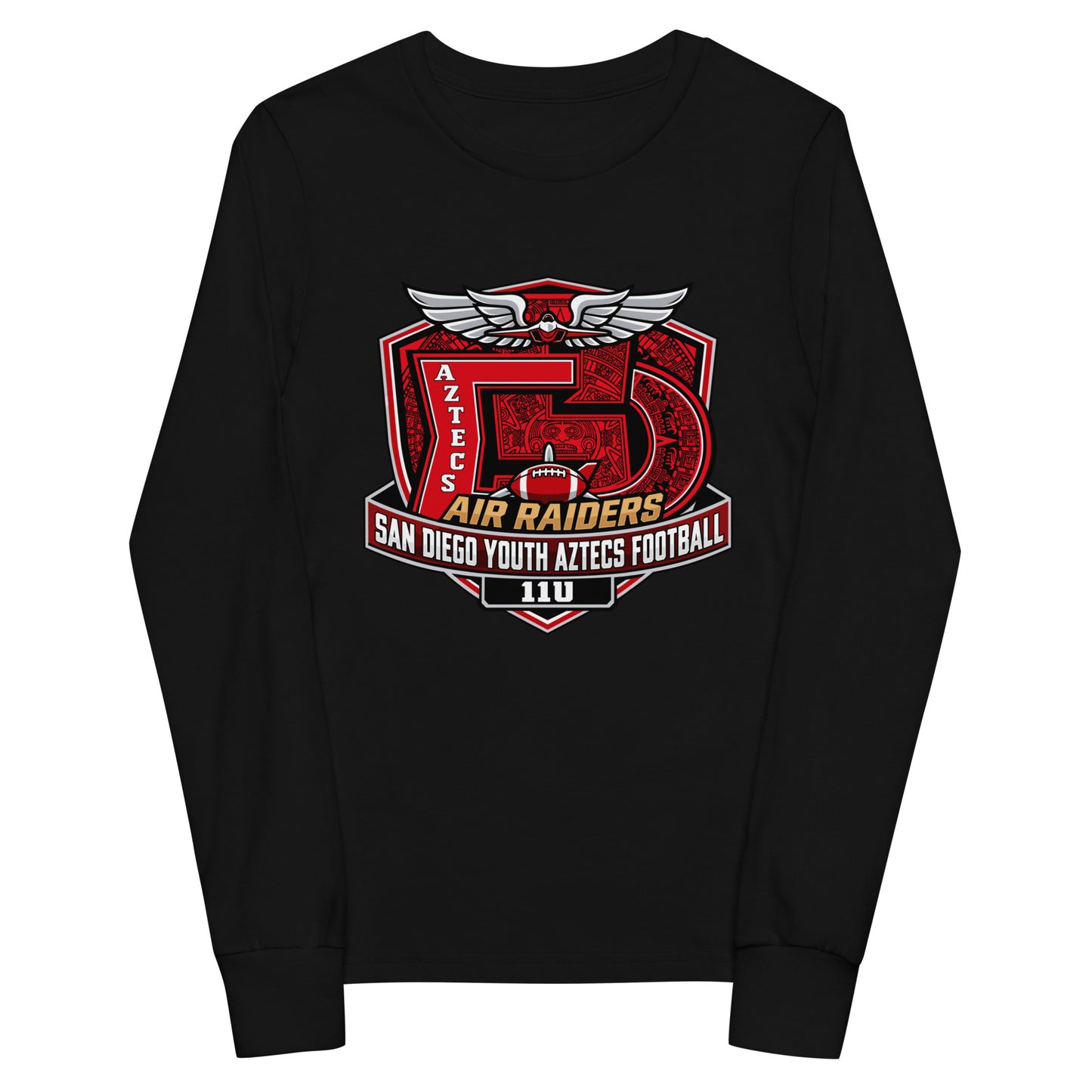 Performance | Youth Long Sleeve T-Shirt | San Diego Youth Aztecs Football 11u Air Raiders | Shield Logo
