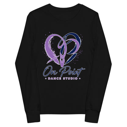 Performance | Youth Long Sleeve T-Shirt | On Point Dance Studio | Crest Logo