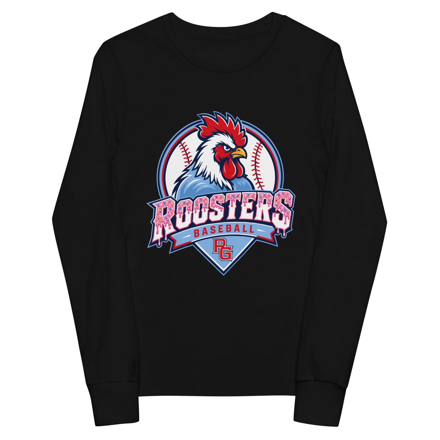 Performance | Youth Long Sleeve T-Shirt | Rooster Nation | Emblem Logo