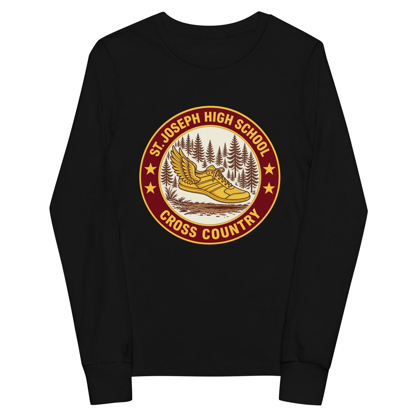 Performance | Youth Long Sleeve T-Shirt | St. Joseph High School - Cross Country | Badge Logo