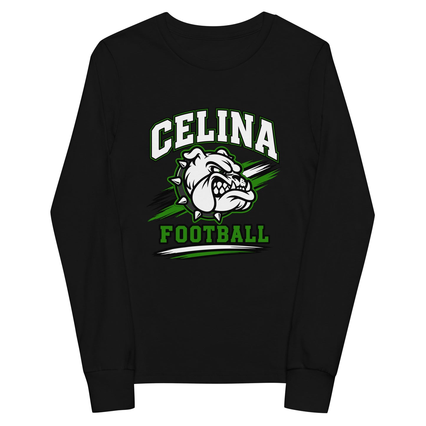 Performance | Youth Long Sleeve T-Shirt | Celina Black Football | Emblem Logo