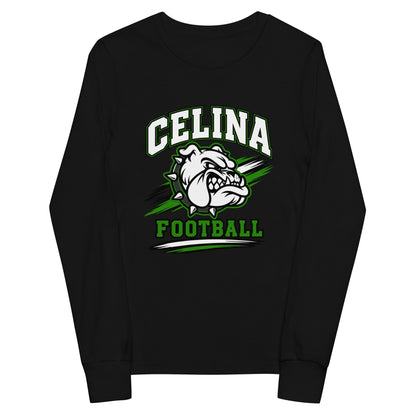 Performance | Youth Long Sleeve T-Shirt | Celina Black Football | Emblem Logo