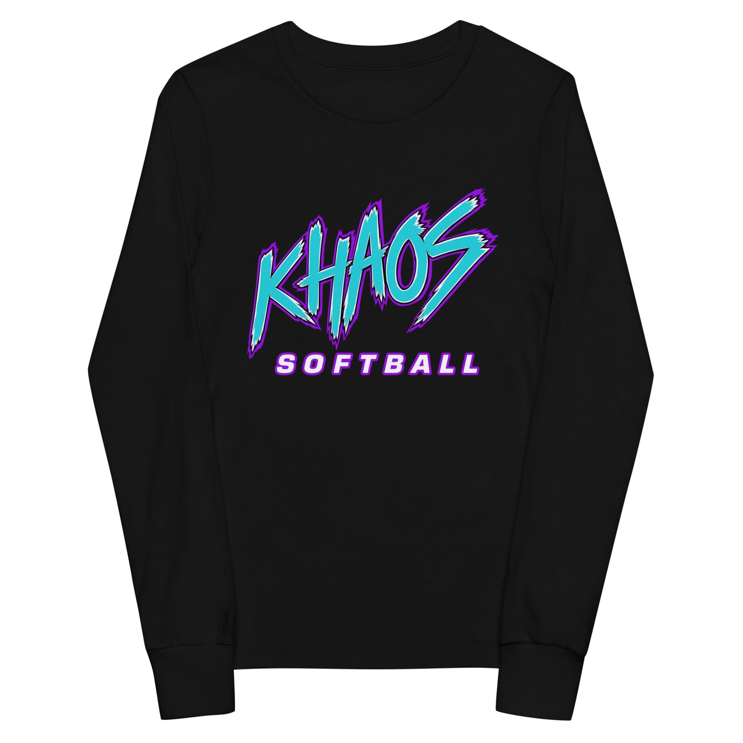 Performance | Youth Long Sleeve T-Shirt | Khaos Softball | Atlhetics Logo