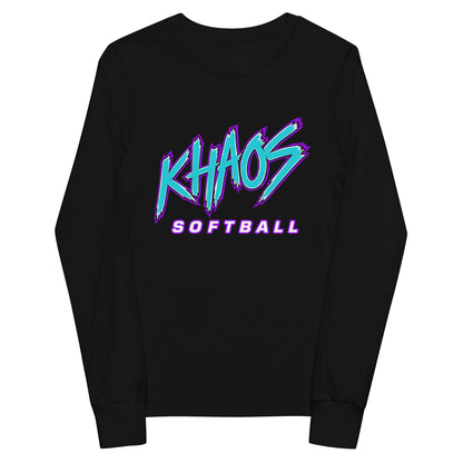 Performance | Youth Long Sleeve T-Shirt | Khaos Softball | Atlhetics Logo