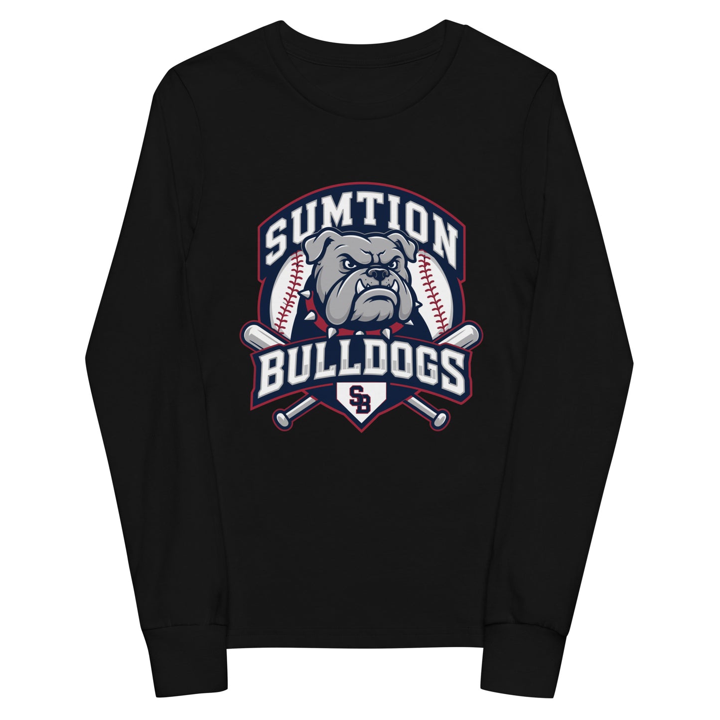 Performance | Youth Long Sleeve T-Shirt | Sumtion bulldogs | Emblem Logo
