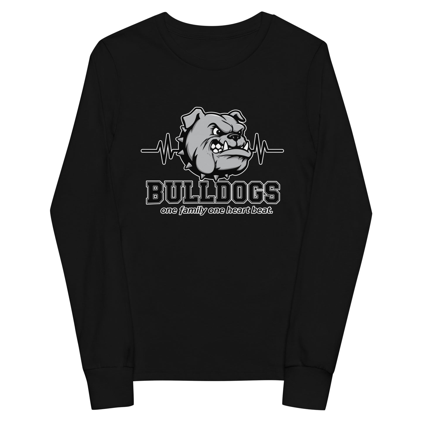 Performance | Youth Long Sleeve T-Shirt | Celina Recreational Football Black | Bulldogs Crest Logo