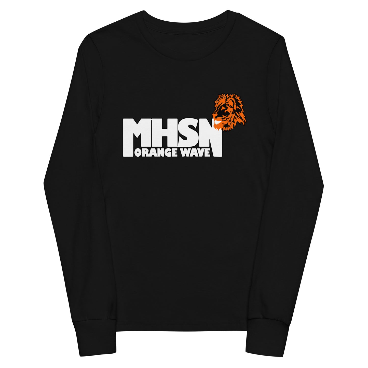 Performance | Youth Long Sleeve T-Shirt | Orange Wave Marching Band | Crest Logo