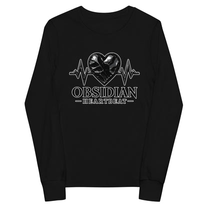 Performance | Youth Long Sleeve T-Shirt | Obsidian Heartbeat | Pulse Athletics Logo