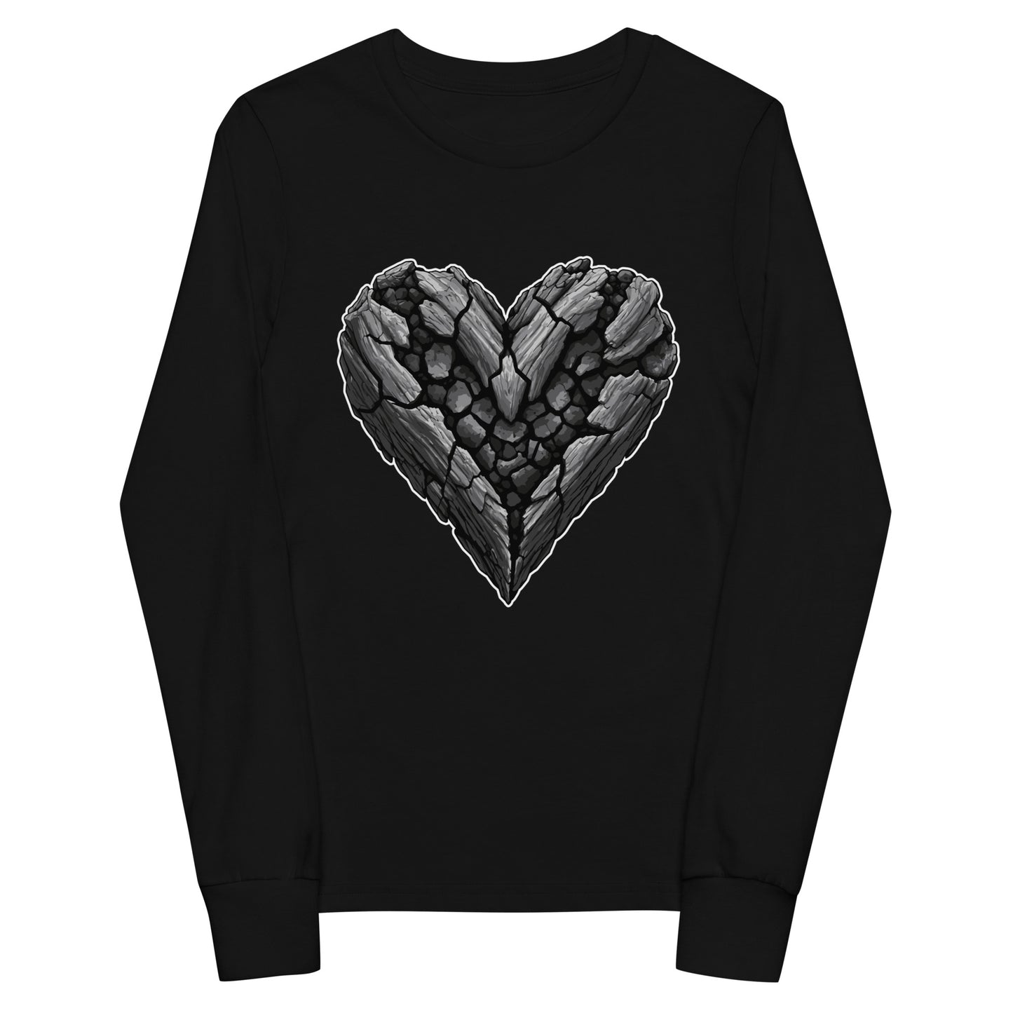 Performance | Youth Long Sleeve T-Shirt | Obsidian Heartbeat | Emblem Logo