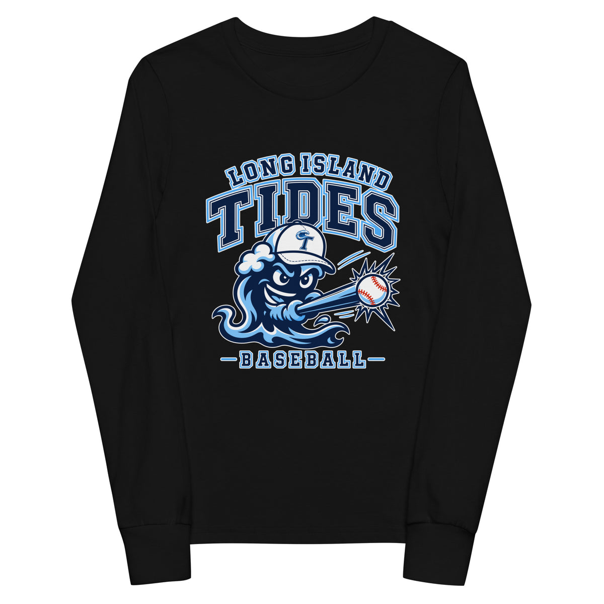 Performance | Youth Long Sleeve T-Shirt | Long Island Tides Baseball | Valor Logo