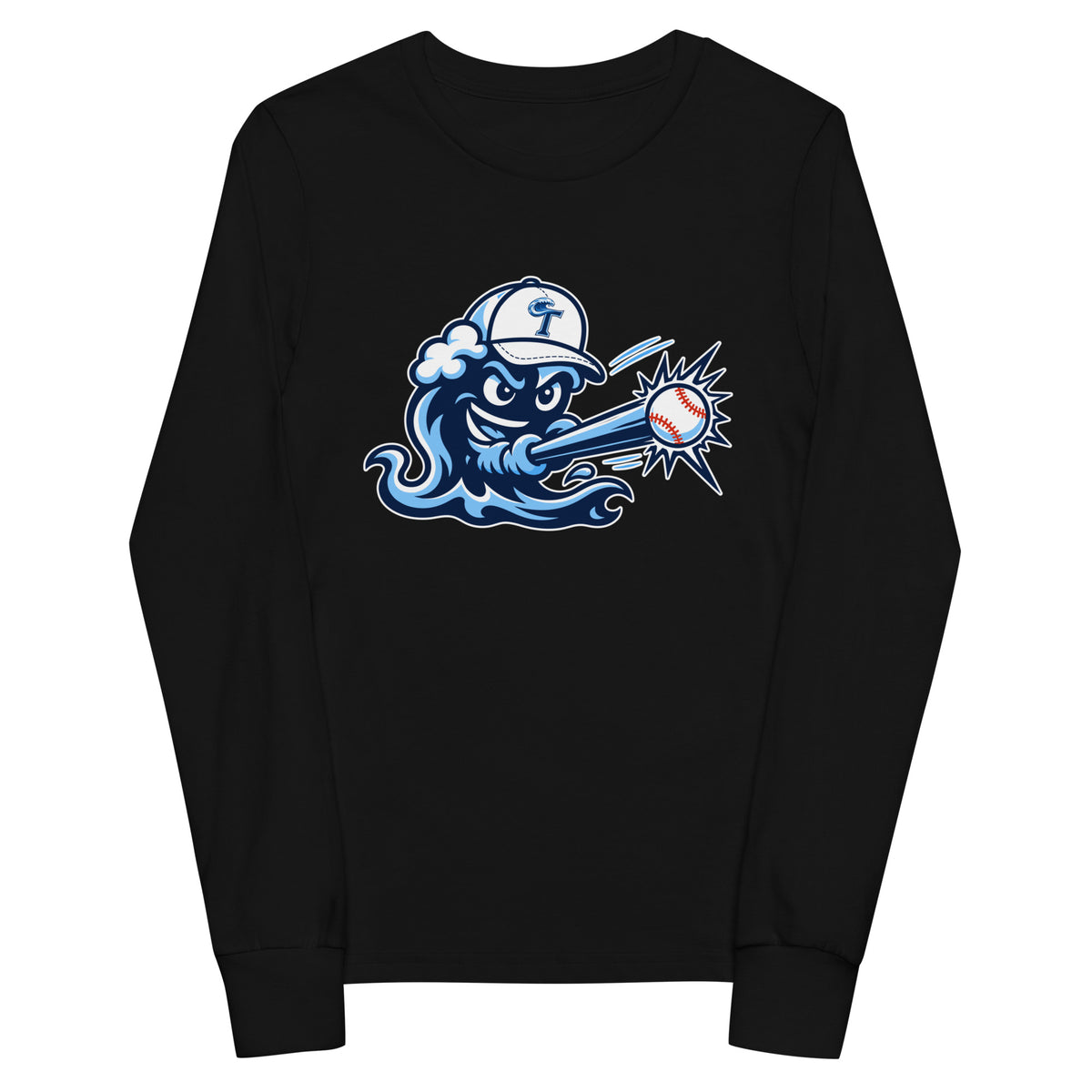 Performance | Youth Long Sleeve T-Shirt | Long Island Tides Baseball | Mascot Logo