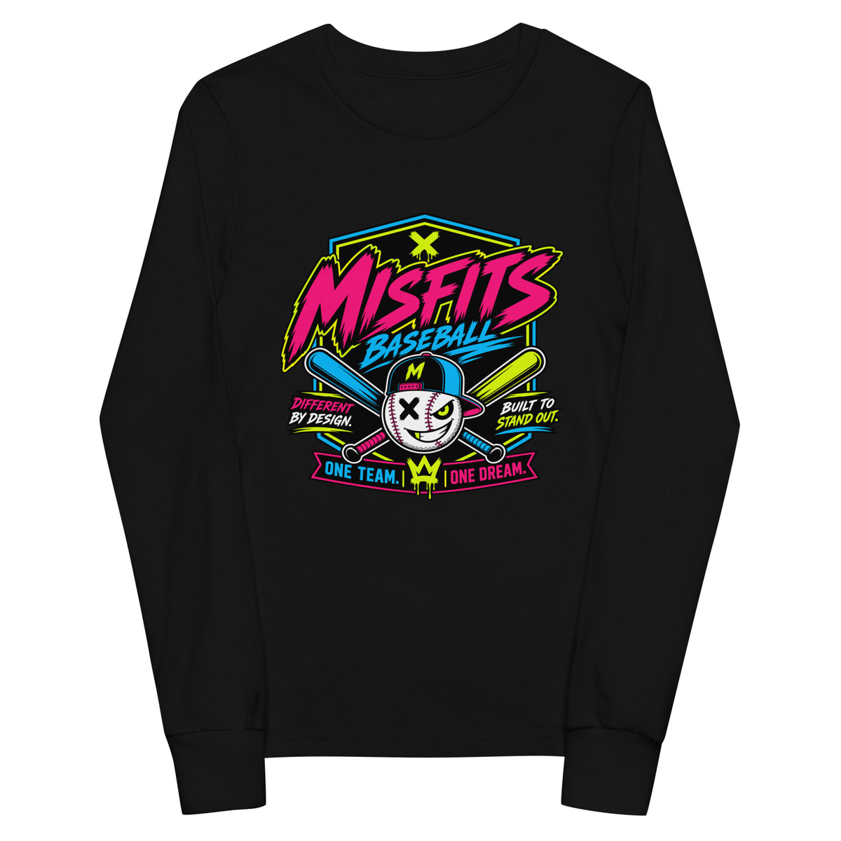 Performance | Youth Long Sleeve T-Shirt | Misfits Baseball | Valor Logo