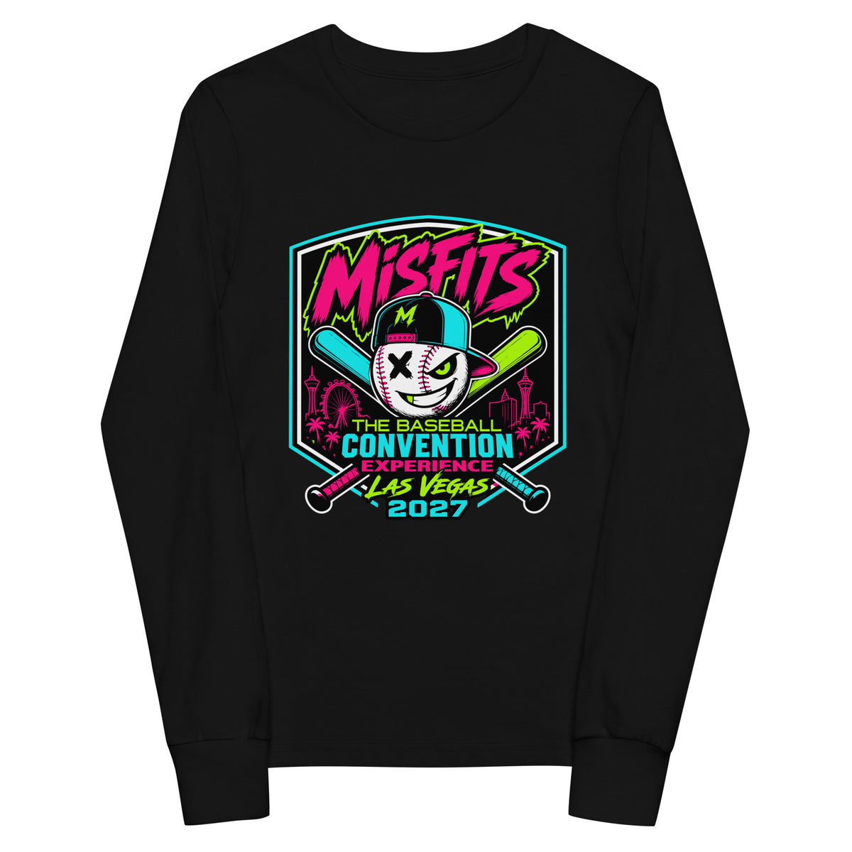 Performance | Youth Long Sleeve T-Shirt | Misfits Baseball | Shield Logo