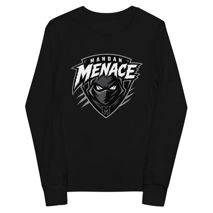 Performance | Youth Long Sleeve T-Shirt | Mandan Menace | Shield Logo