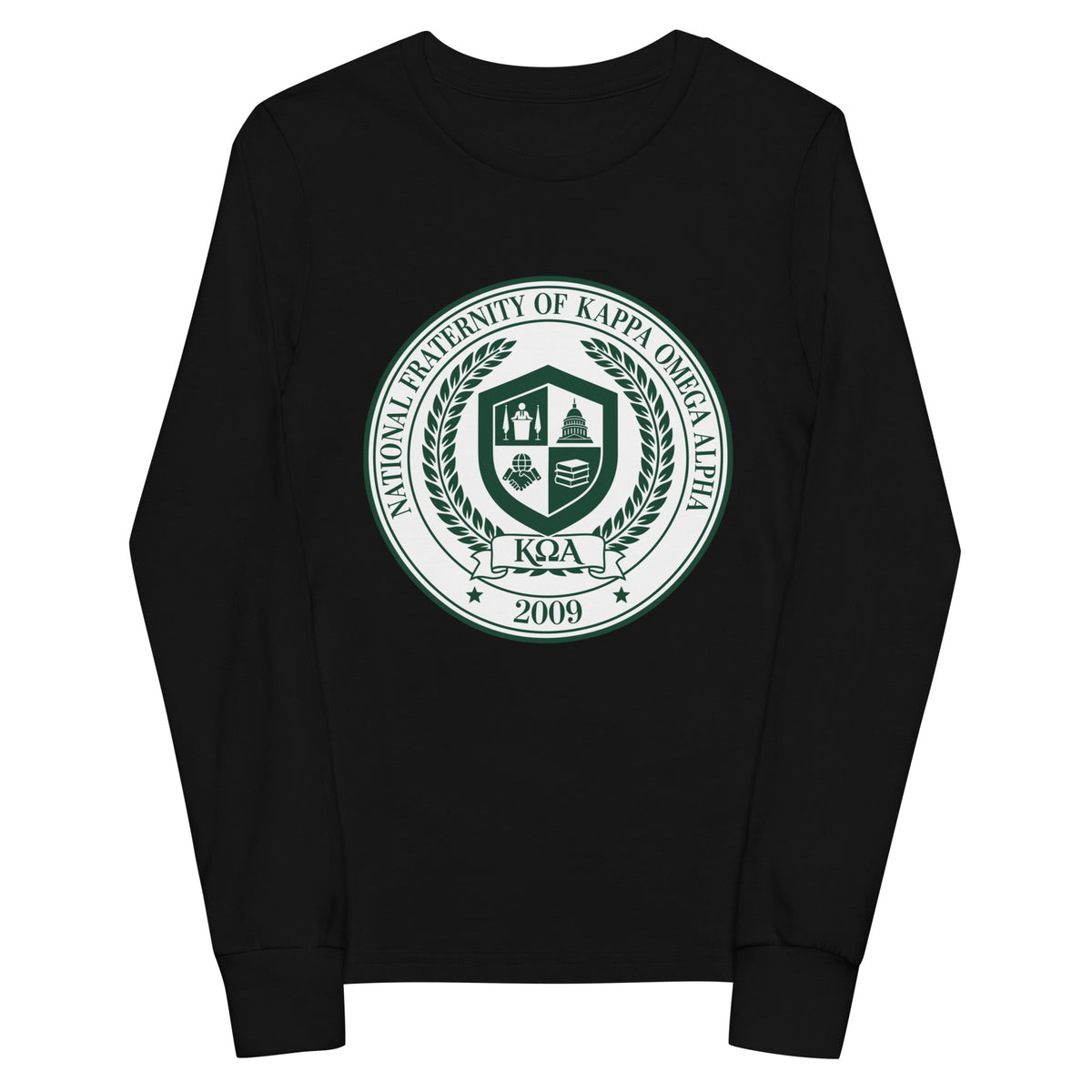 Performance | Youth Long Sleeve T-Shirt | Kappa Omega Alpha | Badge Logo