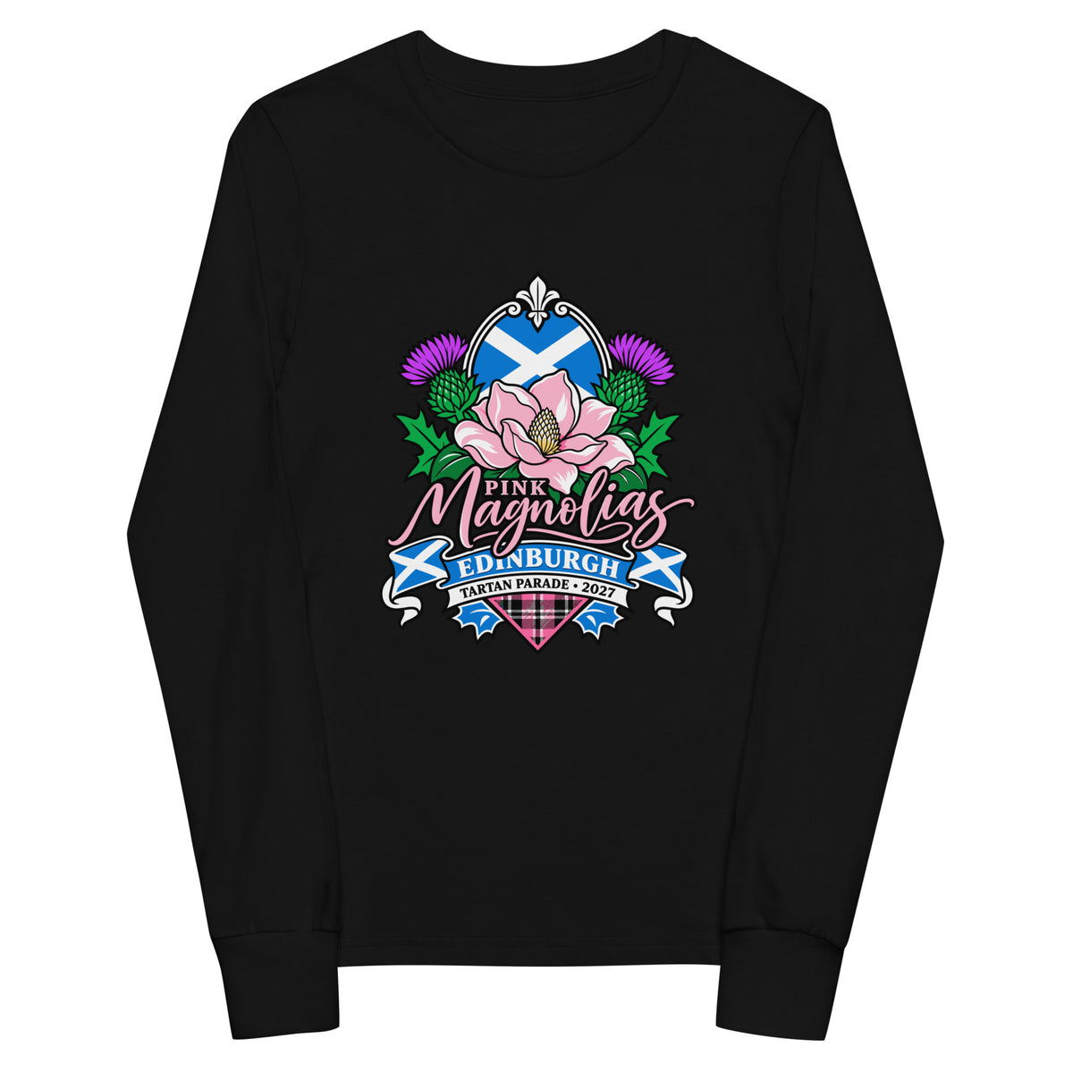 Performance | Youth Long Sleeve T-Shirt | Pink Magnolias Dance | Valor Logo