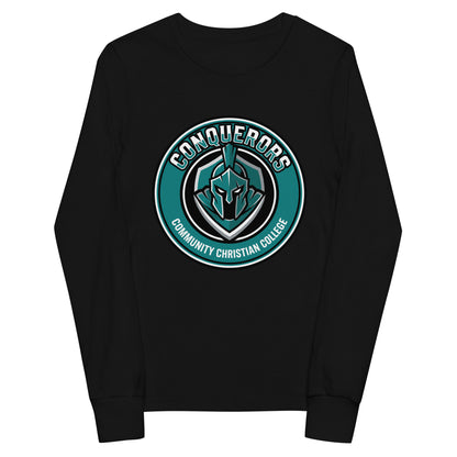 Performance | Youth Long Sleeve T-Shirt | Community Christian College | Badge Logo