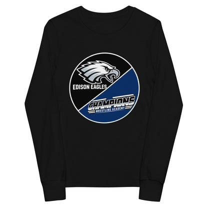 Performance | Youth Long Sleeve T-Shirt | Edison Eagles/CWA Wrestling | Badge Logo